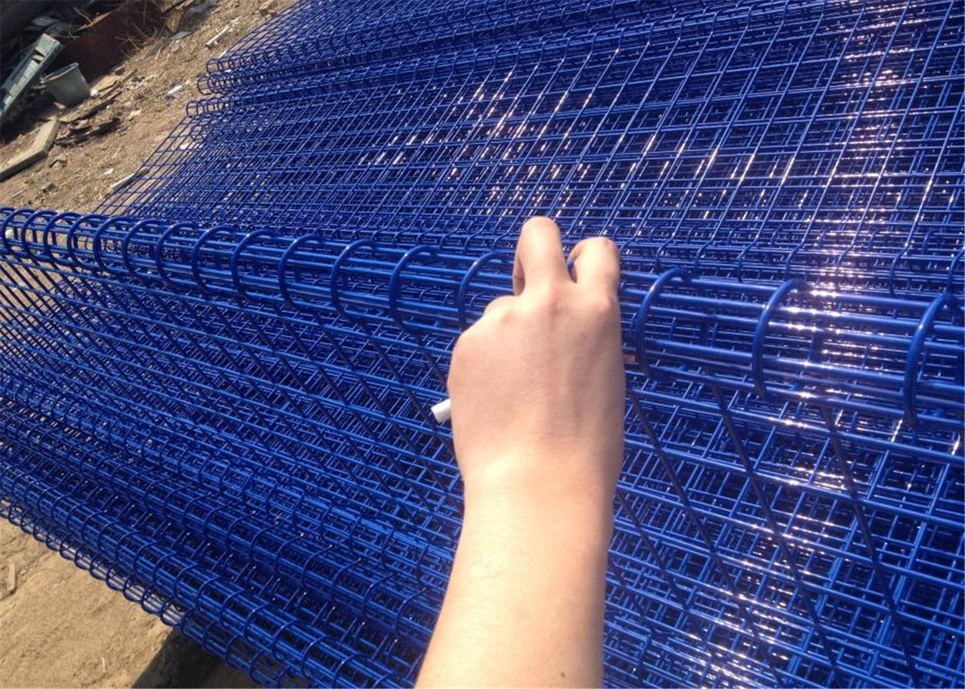 Q195 PVC coated Welded Double-lap fence/Double Circle Wire Fence with factory price Made In China ,High Quality