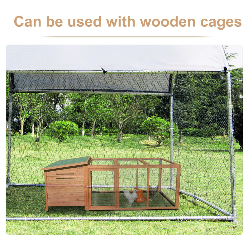 UV Stabilised Polyester Roof D4m Walk In Chicken Cage