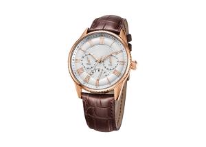 Wholesale Genuine Leather Quartz Stainless Steel Watch 5ATM Waterproof 43mm Case Size from china suppliers