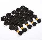 Natural Color Cambodian Virgin Hair Bundles With Lace Front / Cambodian Body
