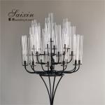 ZT-361B Gorgeous strong 25 arms black metal candle holder for wedding decoration