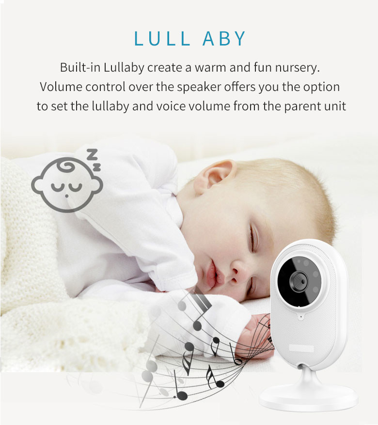 3.5" 720P Baby Monitor Cry Warning Temperature Test Alarm Setting Babyphone