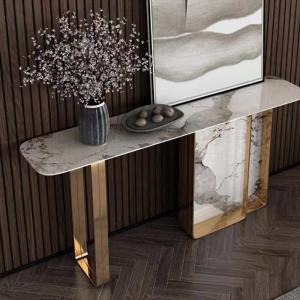 Wholesale Stainless Steel Marble Top Entry Console Table Desk 1.2m/1.5m from china suppliers