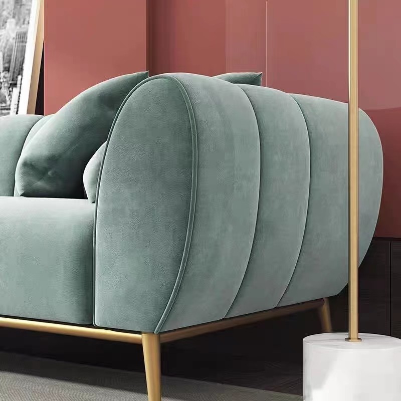 Modern Interior Green Velvet Sofa For Star Hotel Room Reception