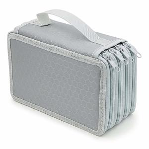 Wholesale Portable Oxford Zipper Pencil Bag 72 Slots Colored Pencil Case Organizer Black from china suppliers