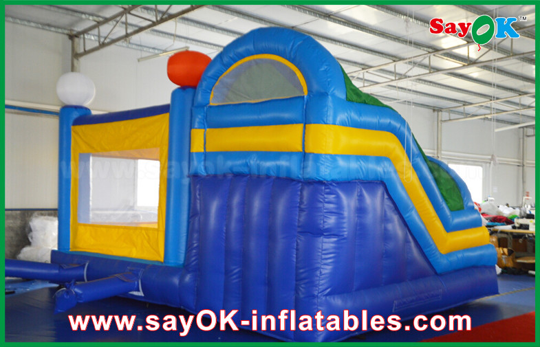 Small 4x3m Inflatable PVC Bounce Castle Slider With Football Decoratiionn