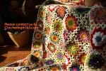 Handmade Crochet Pastoral Floral Blankets Decorative Sofa cover /Sofa Backrest