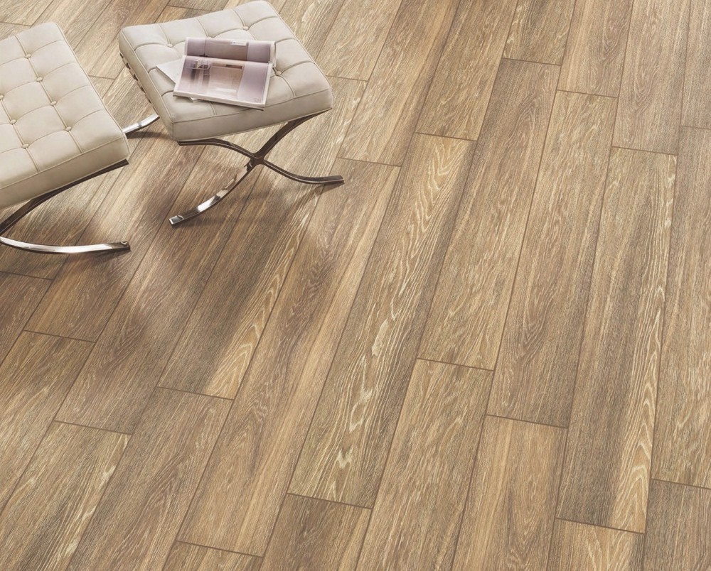 Moisture-Proof 150x900mm Gray And Brown Wooden Porcelain Strips For Home Decoration Non-Slip Inside Floor Strip