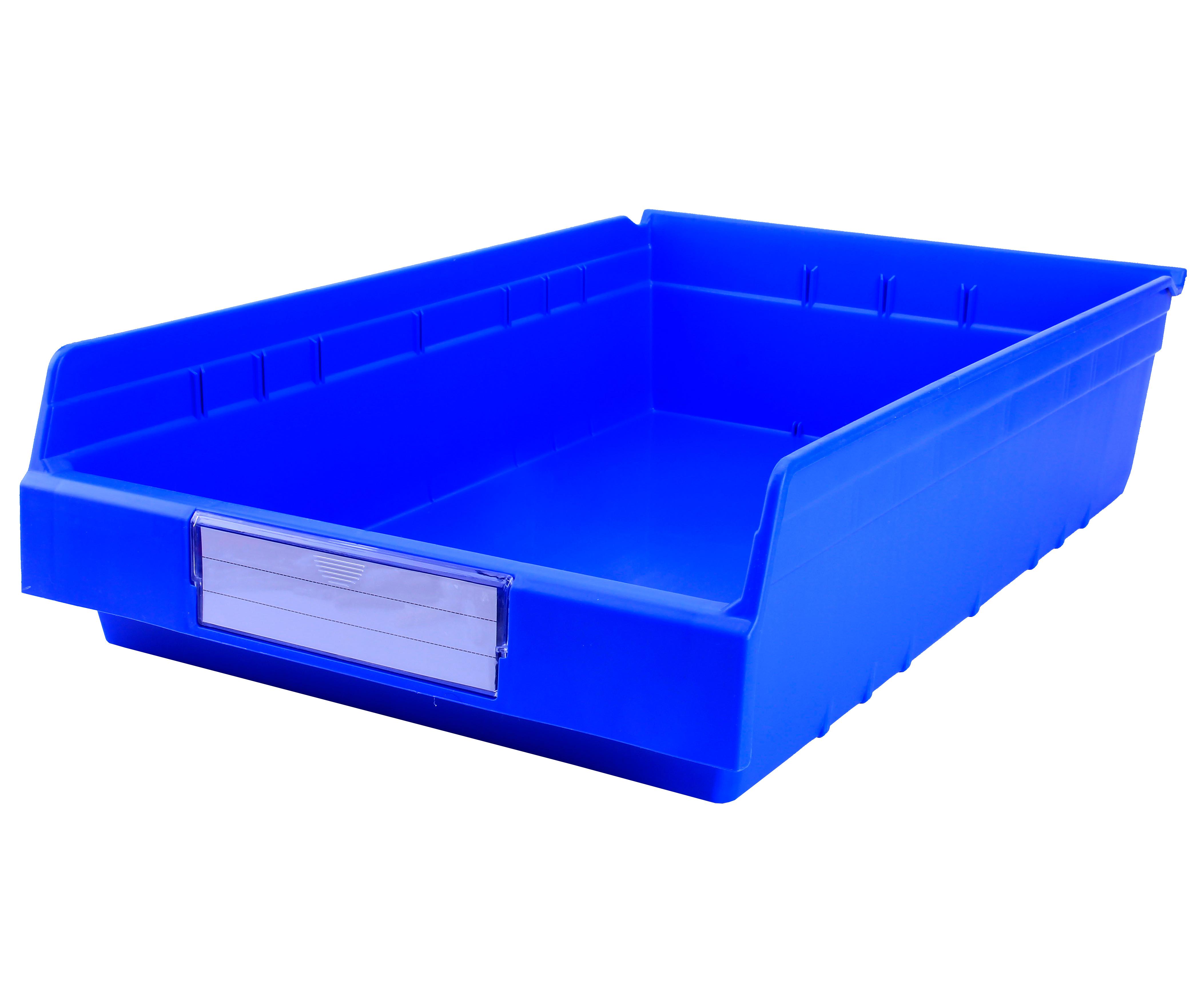 Solid Box Equipment Storage Plastic Shelf Bin with Dividers Customized Color and Stacking