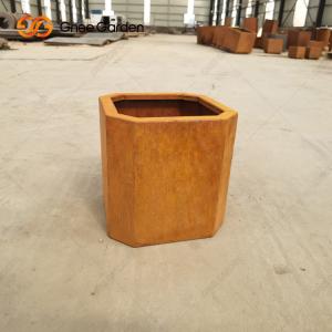 Wholesale Laser Cut Metal Polygonal Decorative Outdoor Flower Pots 2cm Thick from china suppliers