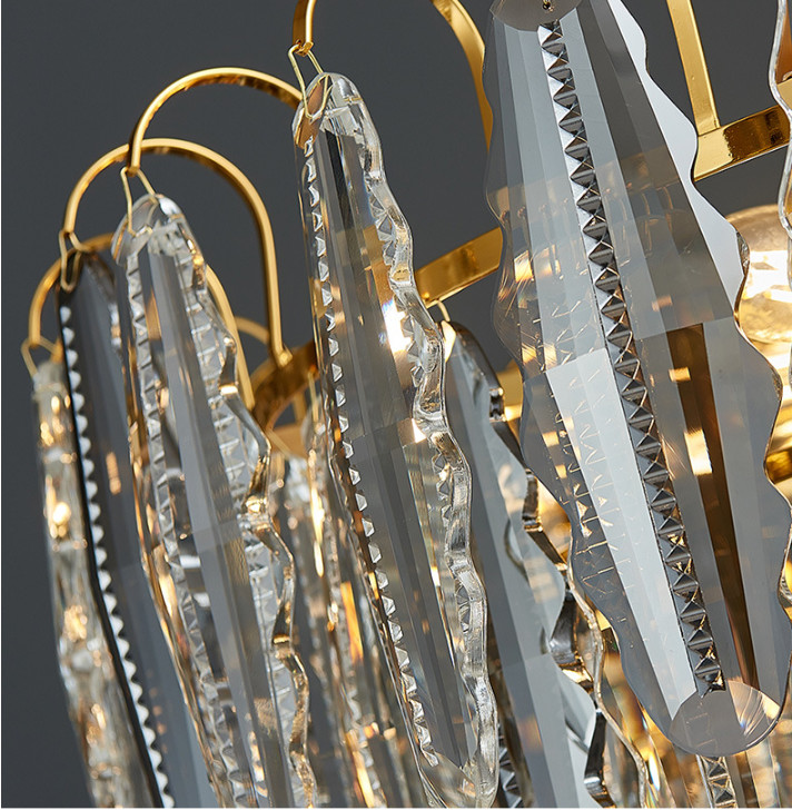 Dimmable Round Luxury Pendant Lights Customised Crystal Smoke Grey Pendant Light Rustproof