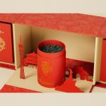 Industrial Gift Craft Custom Lunar Year Corrugated Paper Tea Set Gift Box with