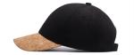 Wooden Brim Black Soft Cotton Baseball Caps , Unisex Plain Baseball Hats With