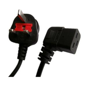 Wholesale UK power supply cord with C19 angled connector from china suppliers