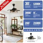 42 Inches Farmhouse E27 Modern LED Invisible Ceiling Fan Retractable Blade