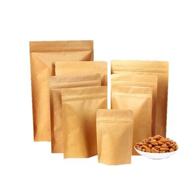 snack packaging customized different sizes kraft zipper bags with window gift paper bag