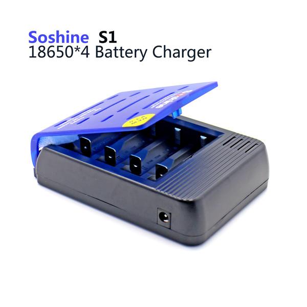 Soshine S1-Max 4 slots 18650 Li-ion battery charger, battery charger for lithium