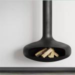 Indoor Decorative Hanging Wood Fireplace 800mm Diameter Ceiling Installation