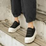 S114 Women's Shoes Autumn 2020 New Leather Women's Shoes Convenient Velcro