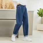 55% Flax 45% Cotton Girls Spring Pants Thin Loose Casual Knickerbockers