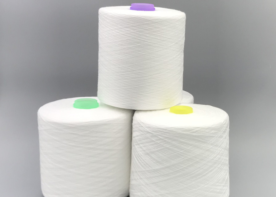 Factory 60/3 JMT Brand Spun Raw White Polyester Yarn For Weaving