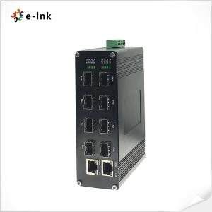 Wholesale Industrial 2-Port 10/100/1000Base-T + 8-Port 1000BASE-X SFP Optical Switch from china suppliers