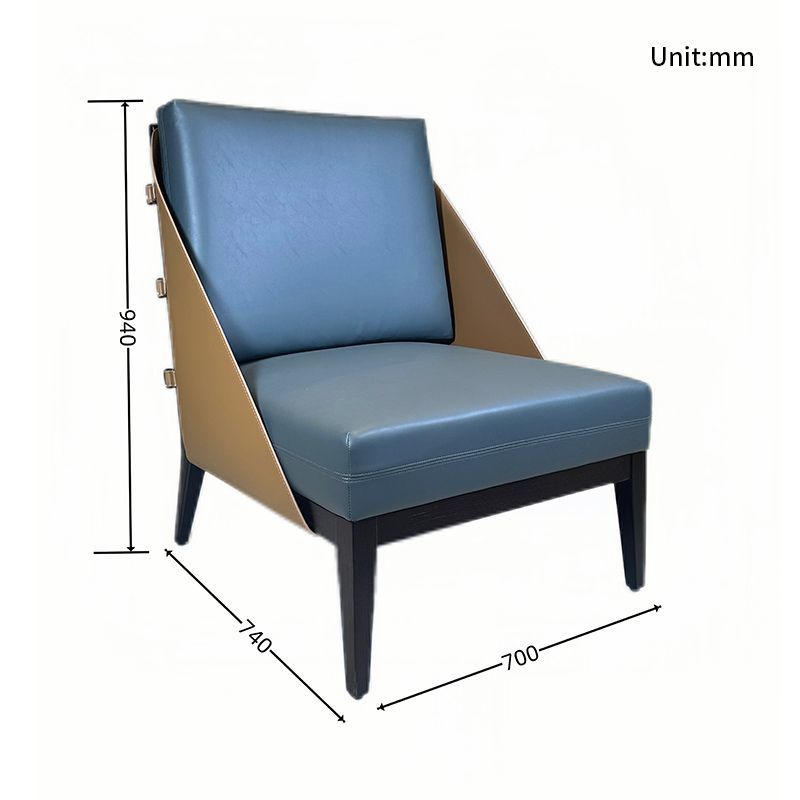 Leisure Solid Wood PU Leather Living Room Bedroom Lobby Hotel Furniture Chair