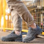 Gray Industrial Safety Shoes Micro Fiber Sport Fashion Safety Shoes Waterproof