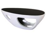 Modern Leisure living room Fiberglass Coffe tea table with glass on