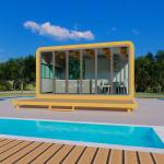 Outdoor Apple Cabin House Movable Office Cabin Customizable Alumuinum