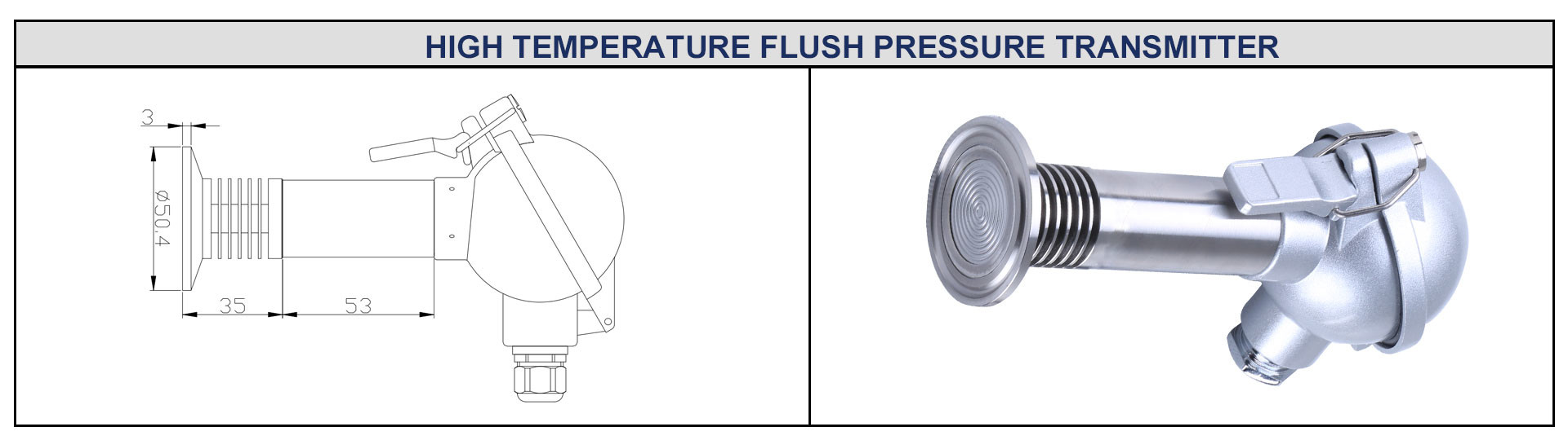 Flush Diaphragm Pressure Sensor Transmitter For High Temperature Pressure Applications