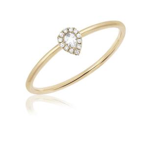 Wholesale 18K Gold Rhodium Plated Teardrop Stack Engagement Ring Jewelry For Country Markets from china suppliers