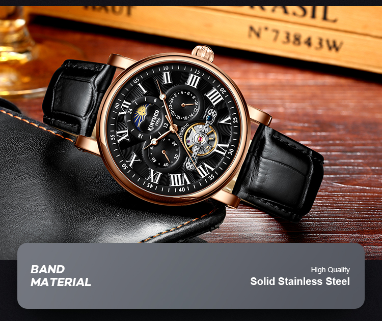 Hardlex Dial Window Tourbillon Mechanical Watch 30M Daily Waterproof