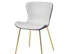 Gray Leather Padded Dining Chairs Without Armrest