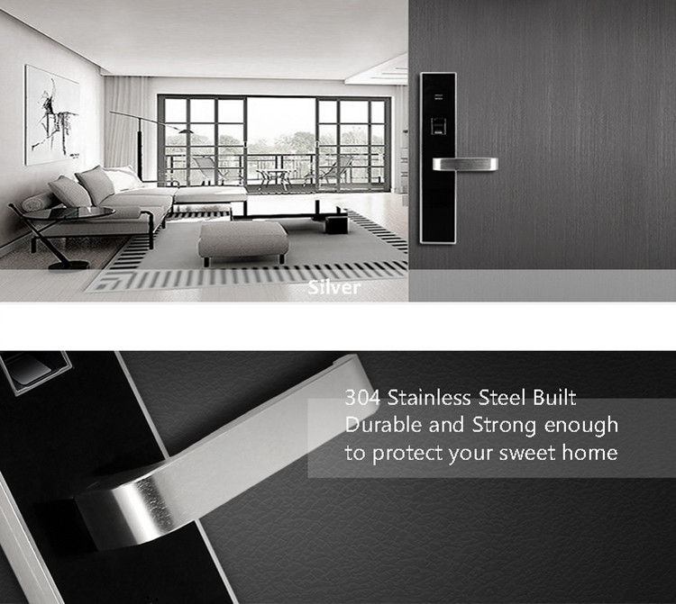 Mortise Fingerprint Sensor Door Lock , Biometric Door Lock Residential