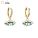 Zircon stone Evil Eye Earrings Colorful Enamel Diamond For Women