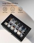 GUKA Watch Box 12 Slot Watch Display Organizer Leather Jewelry Case Drawer Glass