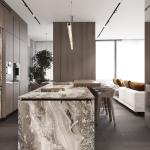 Luxury Customized Kitchen Cabinet Kitchen Furnitures Design Wood Veneer Kitchen
