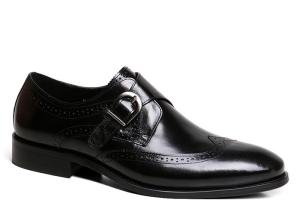 Wholesale Fashion Leather Monk Strap Shoes , Goodyear Style Mens Black Brogue Shoes from china suppliers