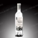 Empty Customized Logo Round Tequila Glass Bottle Frosted 700ml