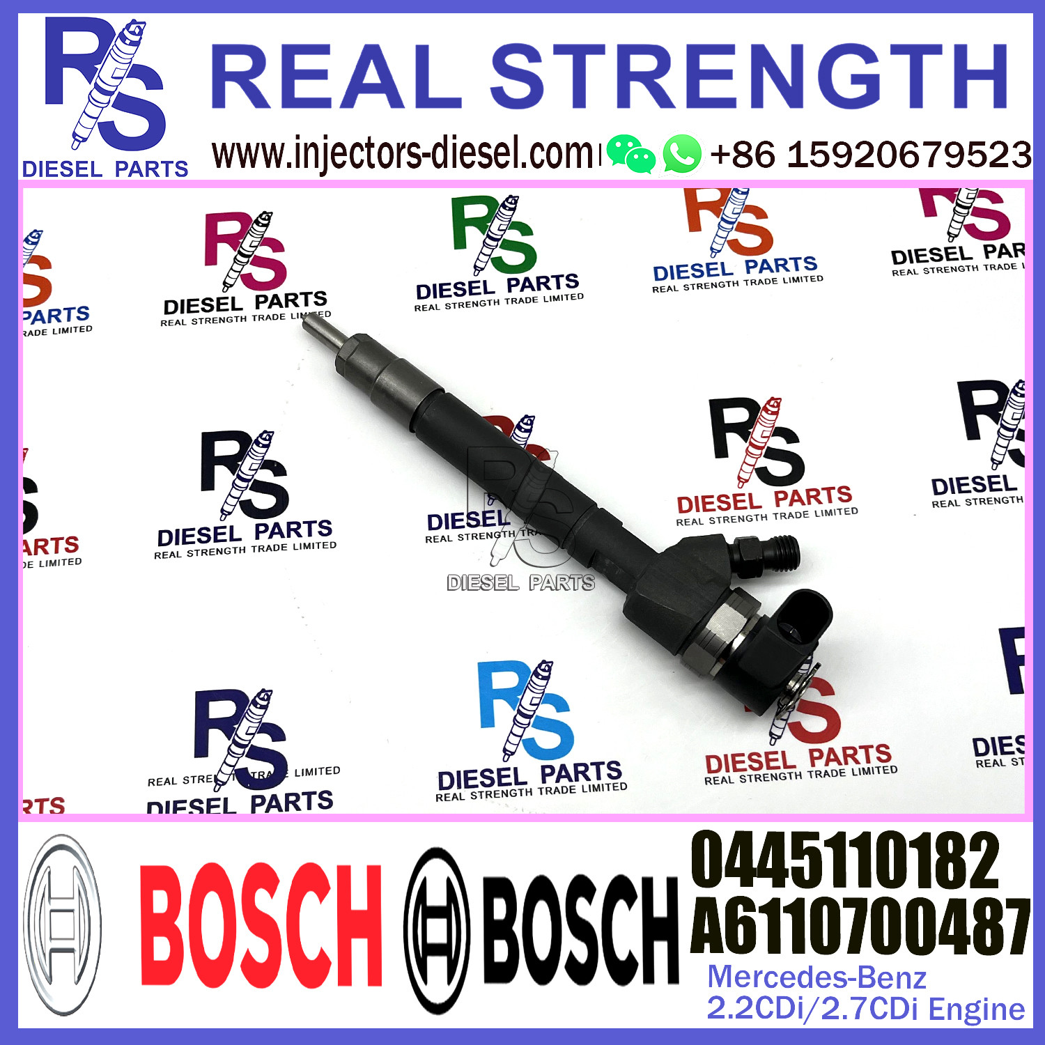 Diesel Fuel Common Rail Injector 0445110181 A6120700387 0445110182 A6120700487 For Mercedes-Benz 2.2CDi/2.7CDi Engine