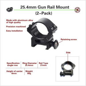 Wholesale mount, railmount,gun rail mount,Hunting Flashlight accessories Optical Sight Bracket Picatinny Rail Rifle 25.4mm Ring Sc from china suppliers