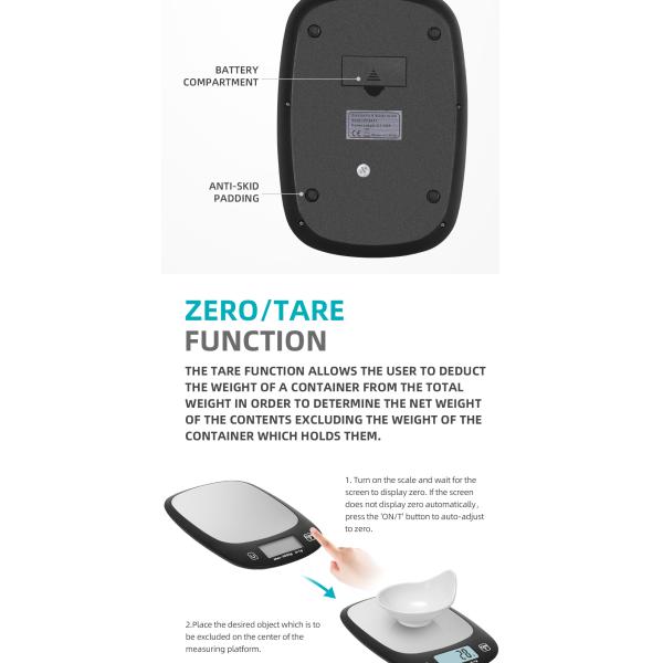 Certified Kitchen Scales Waterproof Multifunction Digital Kitchen Weighing Scale for Accurate Nutritional Measurements
