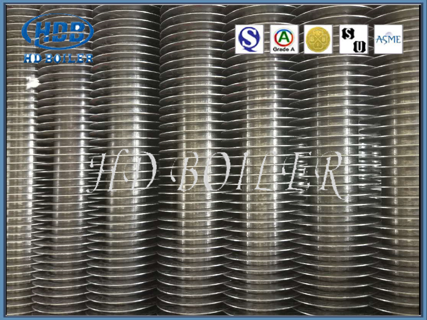 Longitudinal Spiral Fin Tube Boiler Steam Header Reduced Thermal Diviation