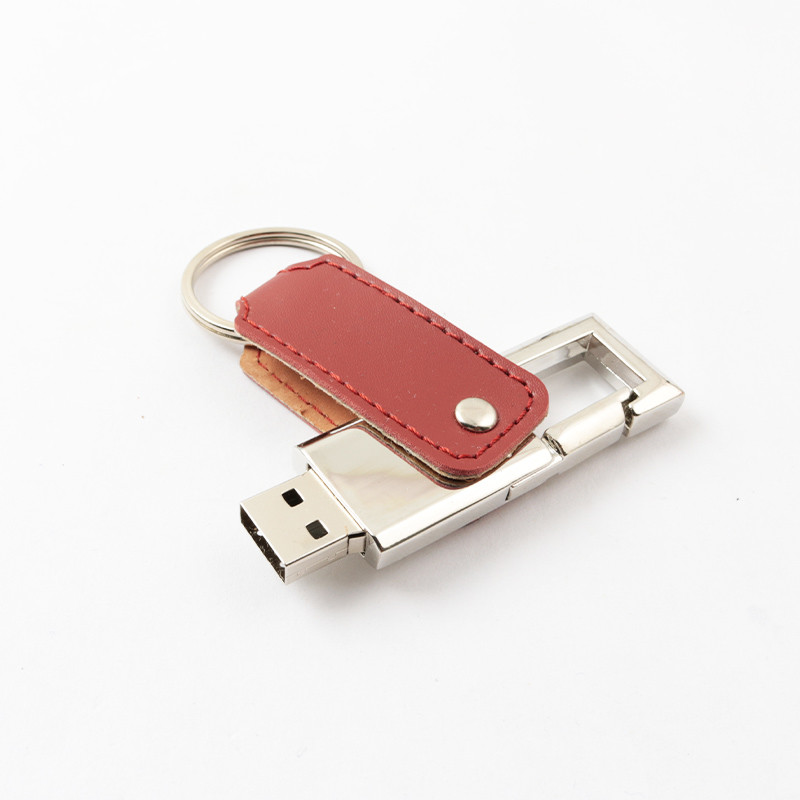 Customizable Logo Print / Embossing Leather Memory Stick With 10mb/S Writing Speed