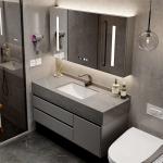 Single Sink Vanity Mirror Solid Wood Bathroom Vanity OEM ODM
