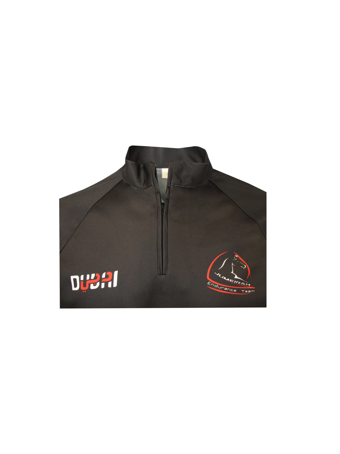 180G Stand Collar Black T Shirt Mens Long Sleeve With Zipper Sublimation Printing