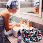Leak Proof Floral And Elephant Cosmetic Toiletry Bag For Girls