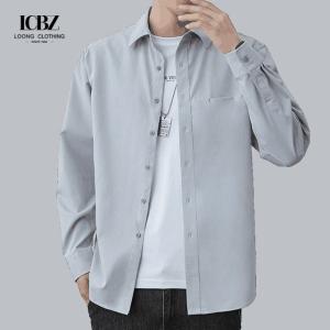 Wholesale LCBZ Custom Color Oversized Mens Shirt Jacket in Heavy Cotton for Casual Autumn Wear from china suppliers