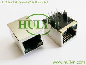 Wholesale Single Port Tab Up UPOE Rj45 Poe Magjack 1000Base T 90 ° Right Angle L=21.3 from china suppliers